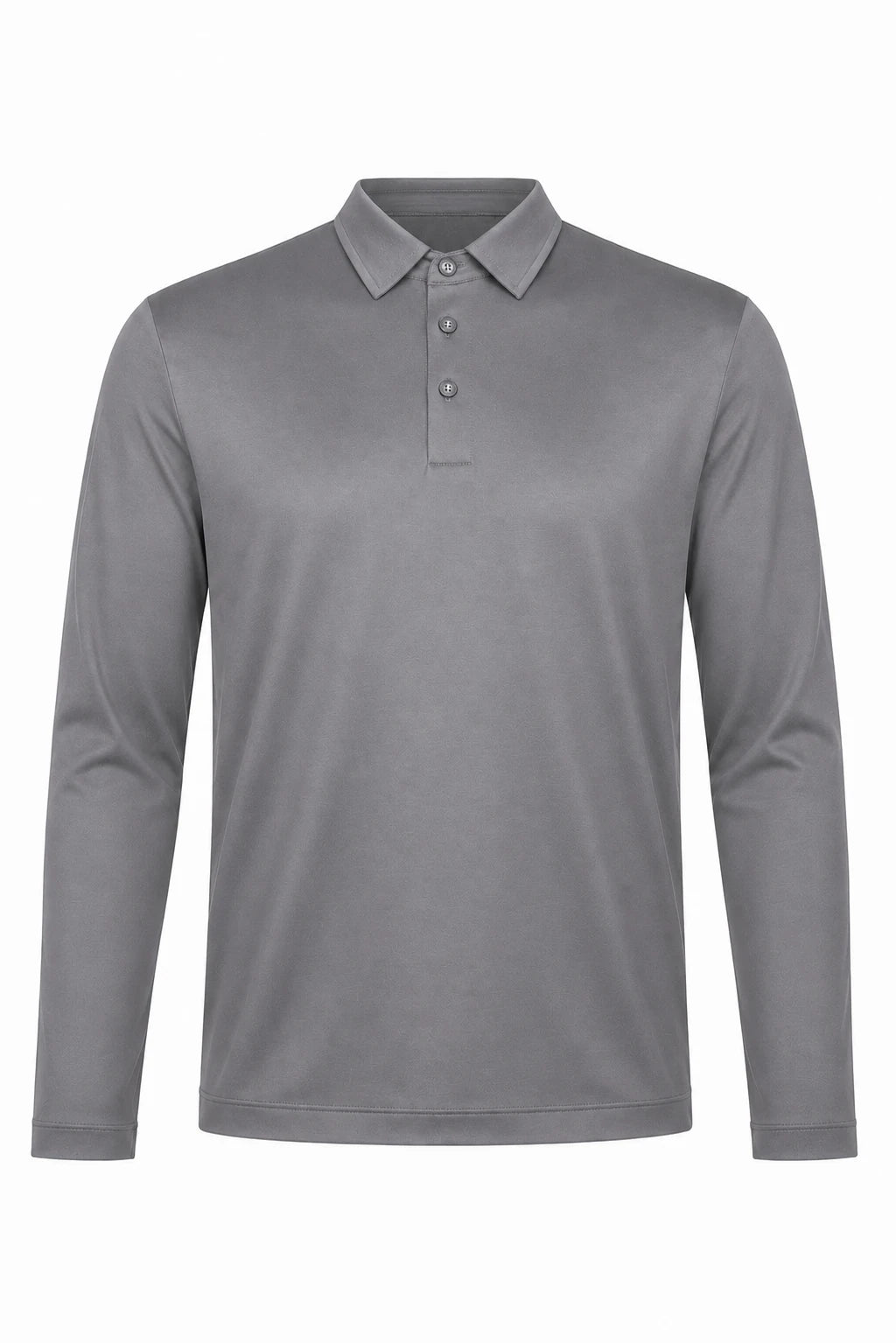 Product view of Long-sleeved mercerised polo shirt · Grey